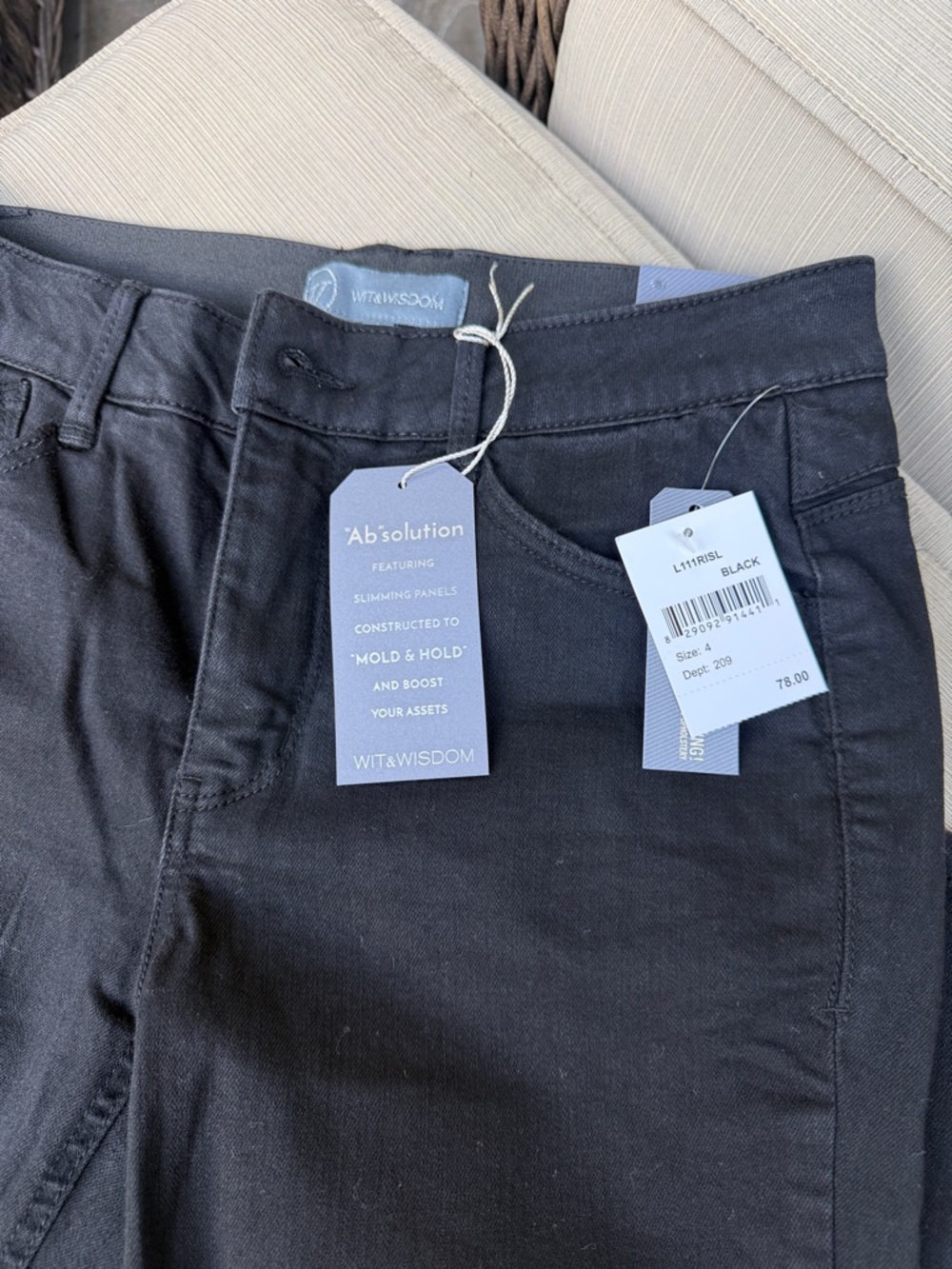 Wit & Wisdom Black Boot Cut Jeans Size 4 Black